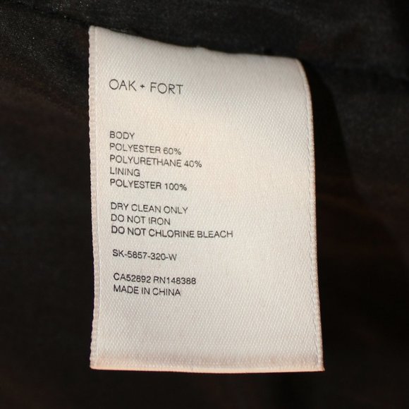 OAK+FORT VEGAN LEATHER MINI SKIRT BLACK LINED SIZE 10 - Picture 6 of 8